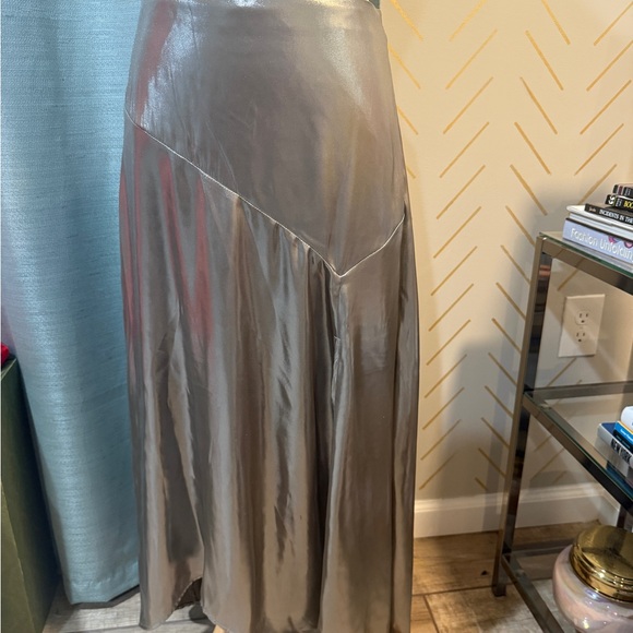 NWT Silver maxi skirt with side split size XS Future Collective - Picture 5 of 6
